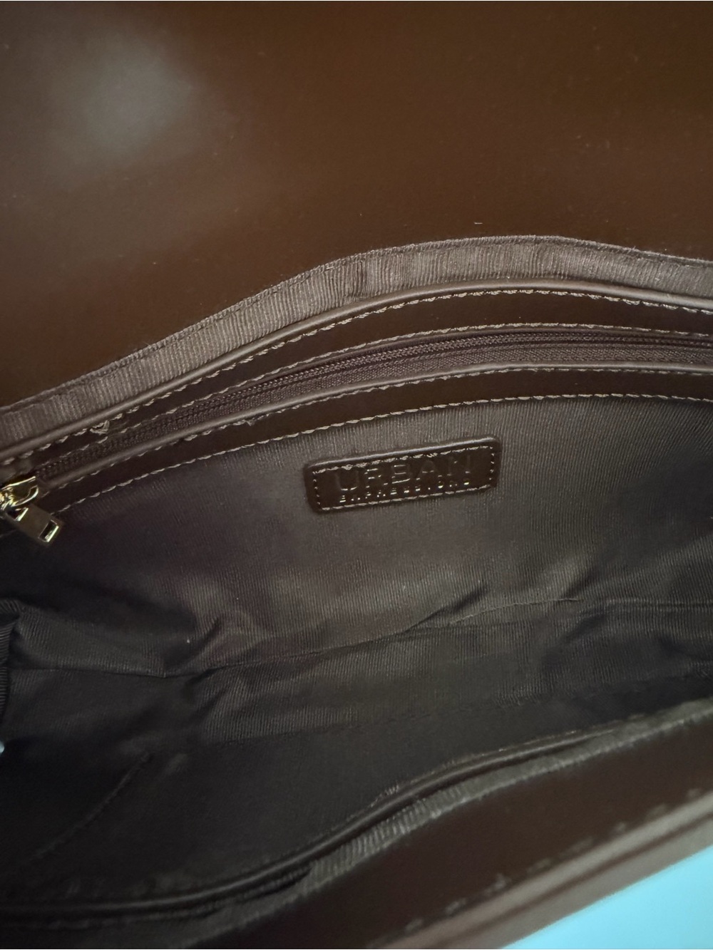 urban expressions dark brown leather flap shoulder bag - Picture 6 of 7